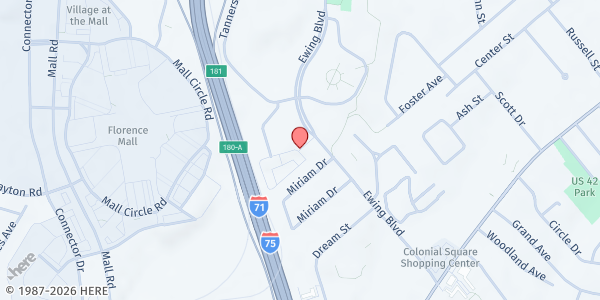 Map showing Boone County Neighborhood Center at 7938 Tanners Gate, Florence, KY