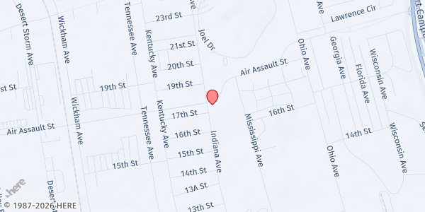 Map showing Ft. Campbell YMCA at 2304 Indiana Ave, Fort Campbell, KY