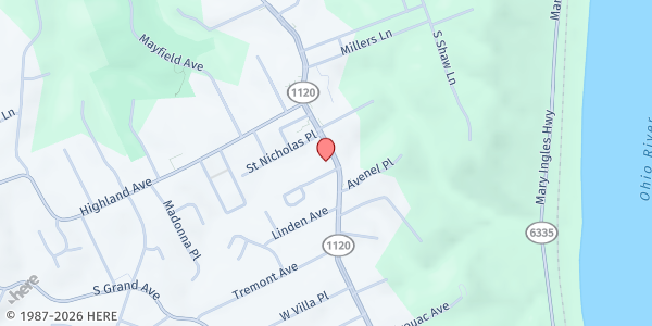 Map showing St Andrews Episcopal Church at 3 Chalfonte Pl, Fort Thomas, KY