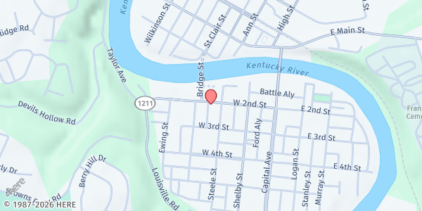 Map showing Access Soup Kitchen at 311 West Second Street, Frankfort, KY