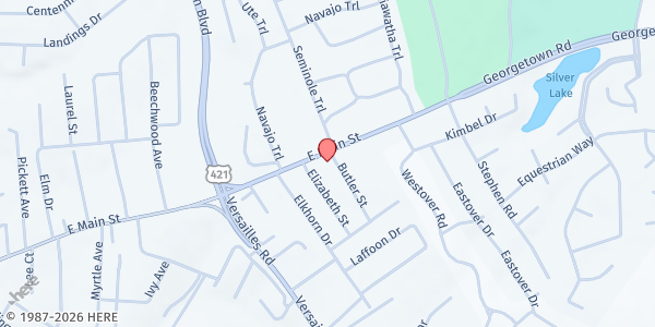 Map showing Church of Pentecost at 951 E. Main St., Frankfort, KY