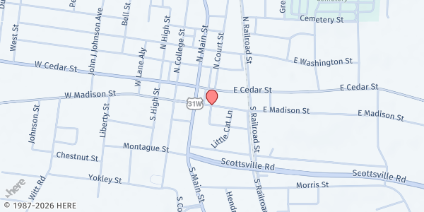Map showing People Serving People of Franklin-Simpson at 201 E. Madisn St., Franklin, KY