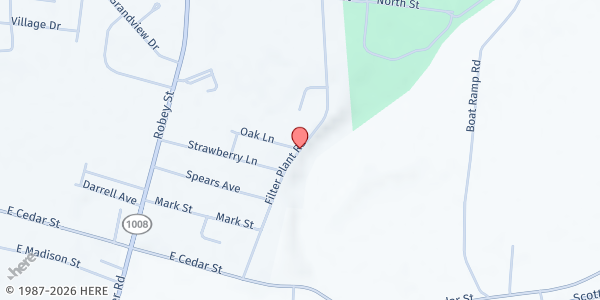 Map showing Simpson Co. Commodities Distribution at Filter Plant Road, Franklin, KY
