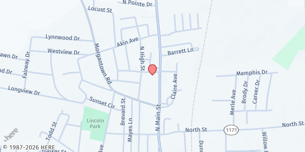Map showing Simpson County Community Action at 727 N. Main St., Franklin, KY