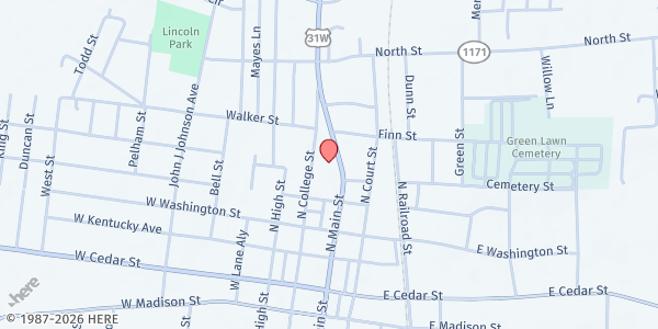Map showing St Vincent De Paul St Mary at 403 North Main Street, Franklin, KY