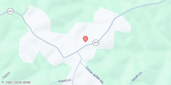Map showing Gardnersville Baptist Church at 3240 KY-491, Gardnersville, KY