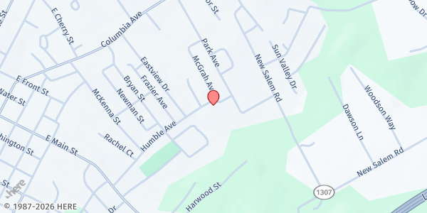 Map showing St. Helen Church at 156 Mcgrah Ave, Glasgow, KY