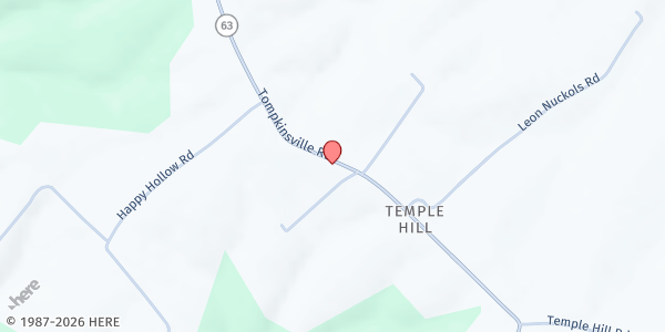 Map showing Temple Hill Baptist Church at 8427 Tompkinsville Rd, Glasgow, KY
