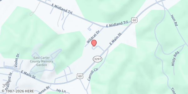 Map showing NE KY Area Dev GRAYSON CSFP Distribution Site at 94 Fairground Drive, Grayson, KY