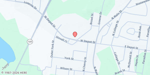 Map showing Second Baptist Church at 217 W Depot St, Greenville, KY