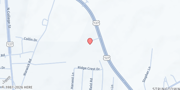 Map showing Carpenter's Christian Church at 1340 US-127 BYP, Harrodsburg, KY