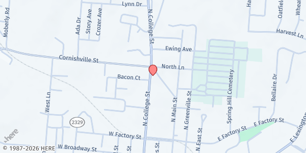 Map showing Harrodsburg First at 488 Price Ave, Harrodsburg, KY