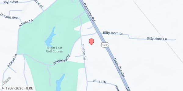 Map showing Southside Christian Church at 1950 Danville Rd, Harrodsburg, KY