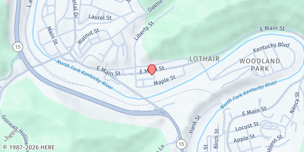 Map showing Little Flower Clinic at 279 East Main Street, Hazard, KY