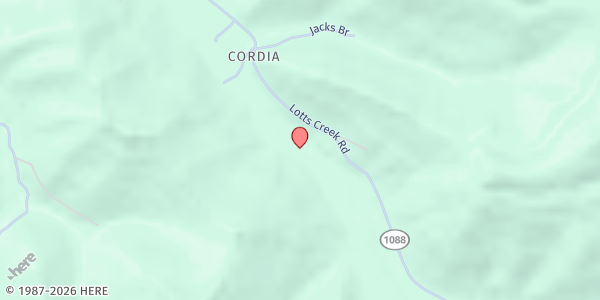 Map showing Lotts Creek Community Pantry at 5837 Lotts Creek Road, Hazard, KY