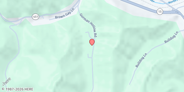 Map showing New Hope Christian Center at 407 Gorman Hollow Rd, Hazard, KY