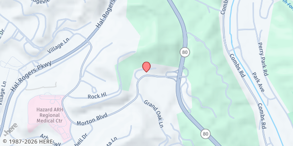 Map showing St Pauls Lutheran Church at 227 Morton Blvd, Hazard, KY