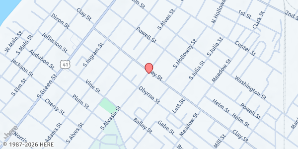Map showing Harbor House Christian Men's Center at 804 Clay Street, Henderson, KY