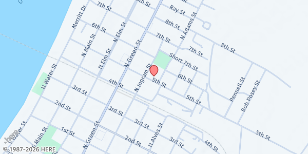 Map showing Henderson Christian Community Outreach - Food Distribution Center at 509 5th St, Henderson, KY