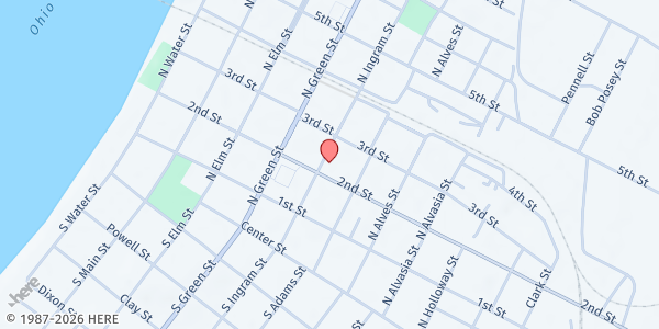 Map showing Holy Name of Jesus Parish at 511 2nd St., Henderson, KY