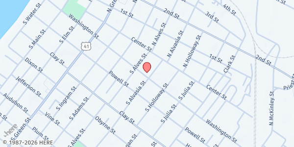 Map showing River Of Life - Henderson at 725 Washington St., Henderson, KY