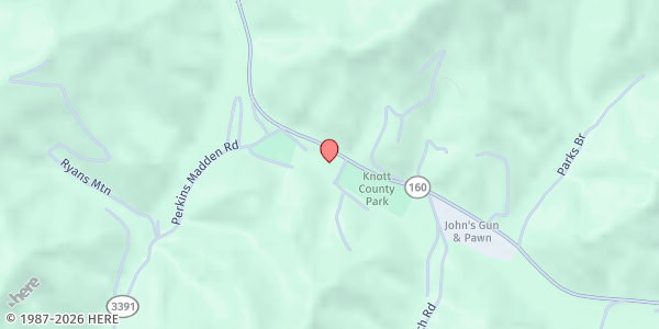 Map showing LKLP CSFP, Knott at 1622 HWY 160 S, Hindman, KY