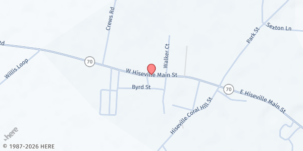 Map showing Methodist Ministries Food Pantry at 330 W. Hiseville Main Street, Hiseville, KY