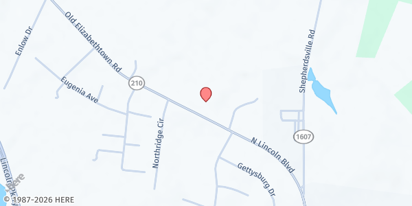 Map showing Freedom's Way Assembly of God at 1170 Old Elizabethtown Road, Hodgenville, KY