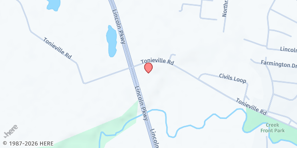 Map showing Hodgenville United Methodist Church at 825 Tonieville Road, Hodgenville, KY