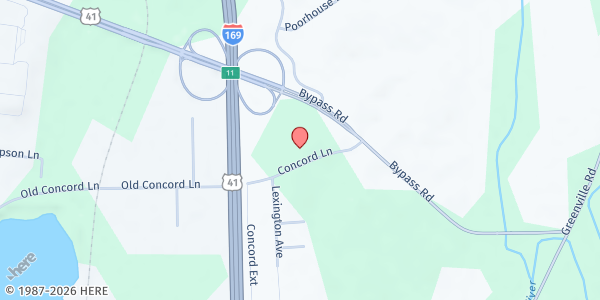 Map showing Concord Baptist Church at 1945 Concord Church No 2 Road, Hopkinsville, KY