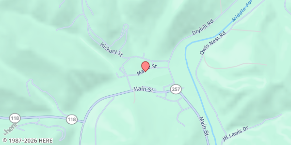 Map showing LKLP CSFP, Leslie at 121 Maple St, Hyden, KY