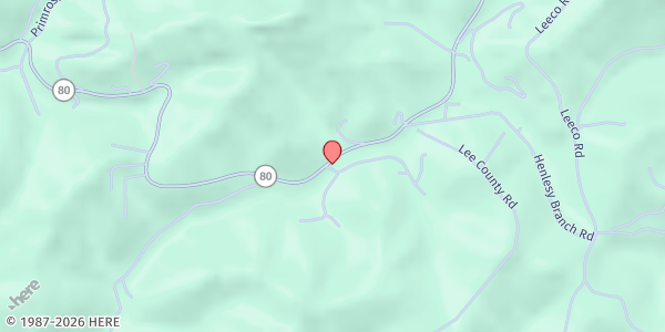 Map showing Lothair Church of Christ at 3020 Hwy 80, Hyden, KY