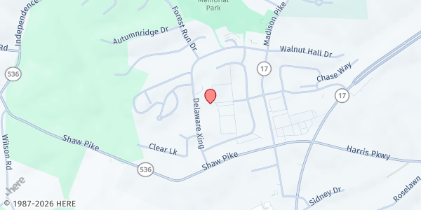 Map showing Grace Fellowship Church - Independence Campus at 1800 Declaration Dr, Independence, KY