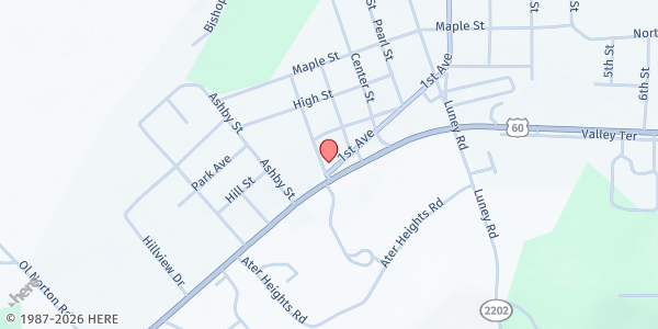 Map showing Irvington Ministerial Association at 101 1st St., Irvington, KY