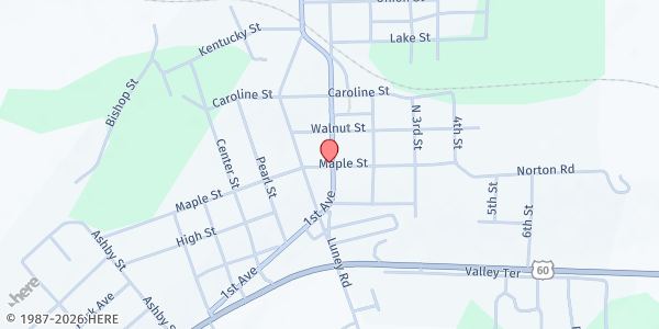 Map showing Irvington Ministerial Association at 101 1st Street, Irvington, KY