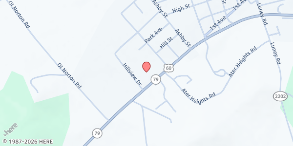 Map showing Irvington Restoration Worship at 1079 Kentucky 79, Irvington, KY