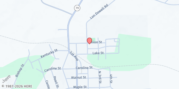 Map showing United Methodist Lamoni Church at 202 Union St, Irvington, KY