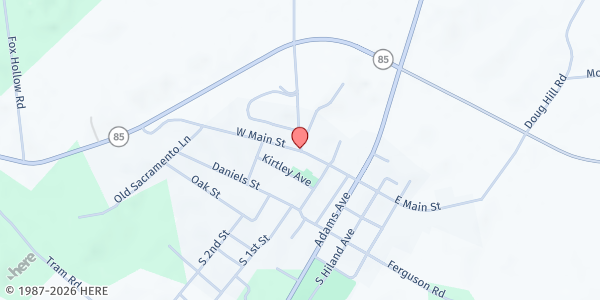 Map showing God's House of Hope at 205 W. Main St., Island, KY