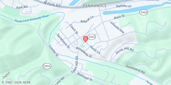 Map showing Kentucky Mountain Bible College at 855 Highway 541, Jackson, KY
