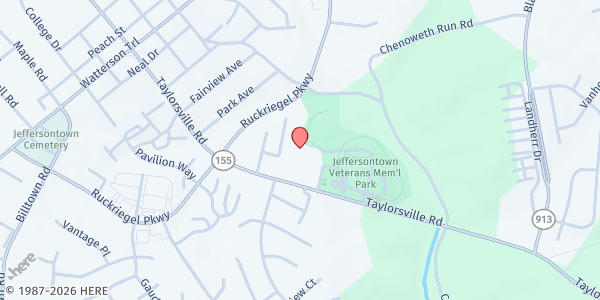 Map showing Jeffersontown Area Ministries at 10617 Taylorsville Rd., Jeffersontown, KY