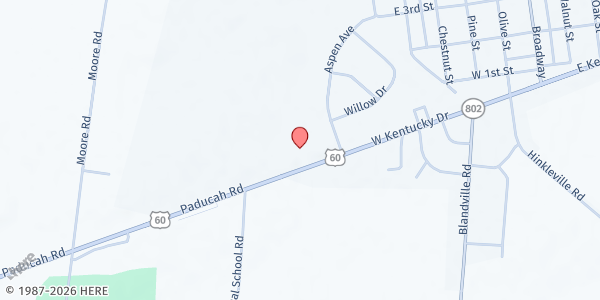 Map showing Grace Church at 325 W Kentucky Dr, La Center, KY