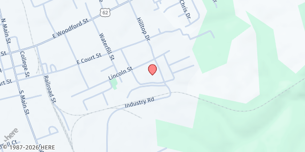 Map showing Open Hands Food Pantry at 1111 Industry Road, Lawrenceburg, KY