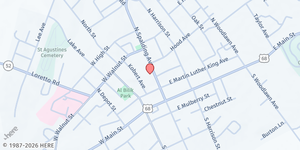 Map showing Lebanon Methodist Church at 236 N Spalding Ave, Lebanon, KY