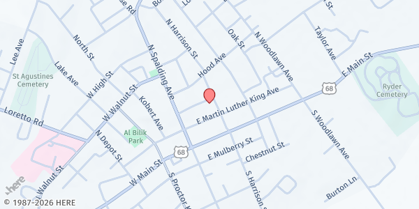 Map showing Marion County Community Service Center at 214 North Harrison Street, Lebanon, KY