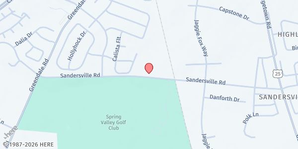 Map showing Blue Grass Farms Charities at 2339 Sandersville Road, Lexington, KY