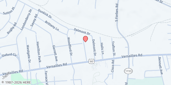 Map showing Christian Towers CSFP at 1511 Versailles Road, Lexington, KY