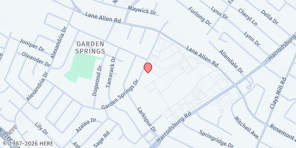 Map showing Emerson Center CSFP at 2050 Garden Springs, Lexington, KY