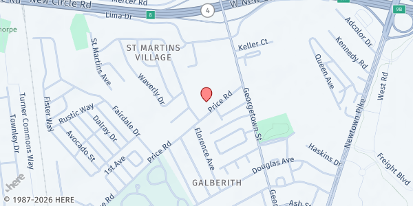 Map showing First African Baptist Church at 465 Price Road, Lexington, KY