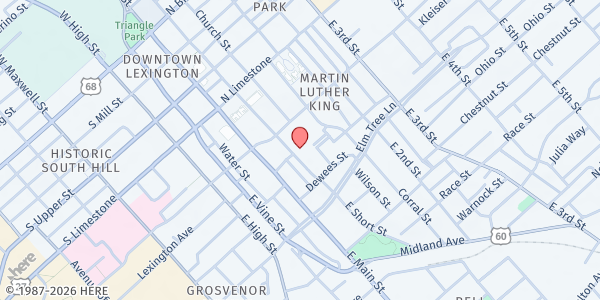 Map showing GPFB Central Christian FP at 249 East Short Street, Lexington, KY