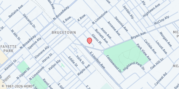 Map showing Grace Baptist Church at 811 Bryan Avenue, Lexington, KY